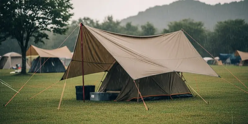 雨キャンプを快適に過ごせるかどうかは、装備選びで8割が決まると言っても過言ではありません。ここでは、初心者がまず押さえておきたい必須装備を、ポイントとあわせて解説します。