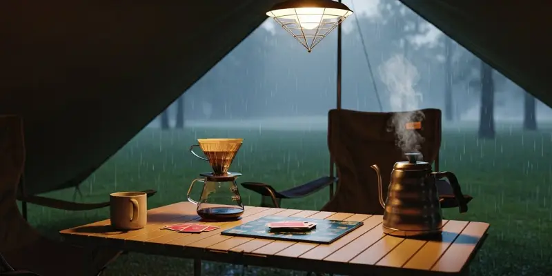雨キャンプの快適さは、設営の段階でほぼ決まると言っても過言ではありません。ここでは、初心者でも実践しやすいポイントを順番に解説します。