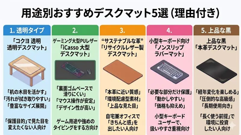 用途別おすすめデスクマット5選(理由付き)