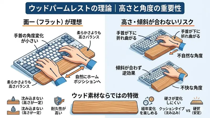 ウッドパームレストはどうなのか？理論から見るメリットと注意点